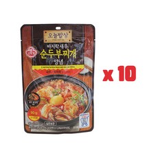 오뚜기 오늘밥상 바지락 새우 순두부찌개 양념 90g 10개