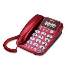 TECO 東元 XYFXC302 來電顯示 有線電話 2組單鍵速撥 銀色/紅色可選, 東元XYFXC302紅色款