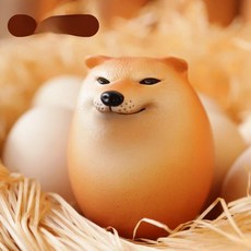 시바피규어 계란형 시바견 강아지피규어 달걀모양 거실, 단단한 에그 도그 1개, 1개, 기본 색상