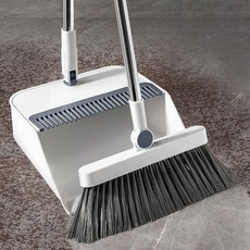 한평한뼘 고급형 빗자루 쓰레받기 세트 틈새수납, 화이트, 1개