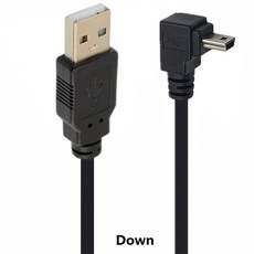 미니 USB 위로 아래로 5핀 오른쪽 90도 케이블 각도 카메라 25M 왼쪽 5M MP4 태블릿, 0 25M, Down