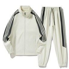 D02秋冬新款透氣速乾休閒運動跑步套裝男女同款聚酯纖維運動套裝