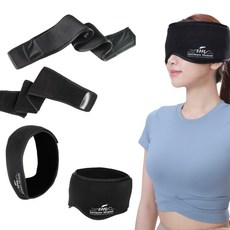 Intimate Moment 親密時刻 多功能冷熱敷眼罩 頭部太陽穴適用 超柔韌彈性 溫熱冰敷舒緩, 1個, 黑