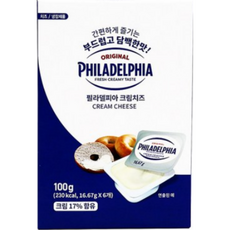 필라델피아 포션 미니크림치즈 16.67g, 100g, 1개