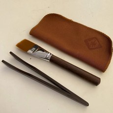 【 199出貨】高端茶夾 功夫茶杯鑷子 茶夾子 茶具配件 實木茶叶夾子 喝茶工具, 黑檀茶夾+黑檀茶刷+茶巾, 1個