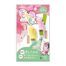 SONIC mochi mocchi 鉛筆握筆器 可愛造型 柔軟矽膠 矯正握姿 多色可選, 粉黃, 1套