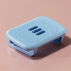 인체 공학적 발 의자 마사지 롤러 어린이를위한 책상 받침대 아래 미끄럼 방지 스트립이있는, 02 Light Blue