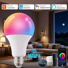 E27 LED 스마트 전구 10W 15W 20W 투야 WiFi 디밍 음성 제어 AC 220V 110V RGB 램프 Alexa Google Home 지, 01 10W, 01 예, 01 220V