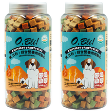 O Bli 噢 比利 綜合營養肉肉點心, 混和口味(牛肉/鮭魚/白魚/昆布海藻/起司), 500g, 2罐