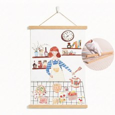 마벨인홈 원목 자석 행잉 프레임 포스터 족자, 1개, 내추럴