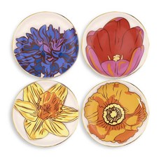 베라 브래들리 음료용 4팩 테이블 컵받침 세라믹 장식 컵받침 탁상 보호를 위한 원형 컵받침 꽃 컵받침 4개 세트 메도우 부케 씨앗펄, 베라 브래들리 음료용 4팩 테이블 컵받침, 세라믹 장식