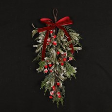 聖誕節裝飾品紅果松果掛飾 聖誕櫥窗掛件氣氛裝扮倒掛樹, 1個, D638/50倒掛樹（不帶燈）