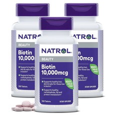 NATROL 納妥 Beauty生物素錠 10000mcg, 100顆, 3罐