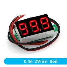 0.28 인치 DC LED 디지털 전압계 0-100V 측정기 자동차 모바일 테스터 감지기 12V 빨간색 녹색 파란색, 13 0.36  2 Wire Red, 02 1pcs