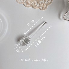 꿀스푼 유리 허니디퍼 투명 내열 꿀뜨개 꿀스틱 허니스틱, 1개, 고투명 1개