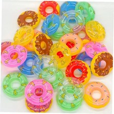 도넛 튜브 미니어처 오리 패턴 컬러풀 물놀이 장난감 여름 바캉스 수영장 목욕 놀이, 1개, 미니튜브-오리1p(그린)