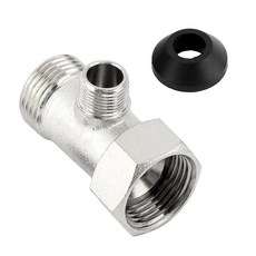 Bxian Copper 3방향 샤워 다이버터 밸브 2.2 x 1cm7/8 7/8 3/8인치 비데 T 어댑터 수도꼭지 스플리터 온수기 호스 피팅 101962, Bxian Copper 3방향 샤워 다이버터 밸브 2.