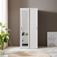 솜씨방 루디아 친환경 E0 800 슬라이딩 거울 옷장 고시원 자취방 투룸, 루디아 슬라이딩 800 거울 옷장, 베이지