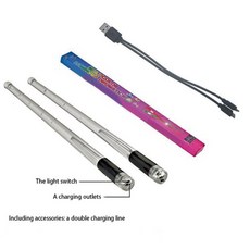 LED 발광 드럼스틱 그라데이션 USB 충전식 스위치 전자 무대 공연용 15 색, 한개옵션0, 1개