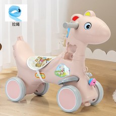 搖搖馬兒童木馬二合一搖馬玩具車嬰兒搖搖車可拆卸滑行寶寶安撫椅, 1個, 1個:緋紅色滑行車