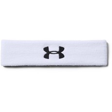 132730 Under Armour 남성용 퍼포먼스 헤드밴드 화이트 (100)/블랙 원사이즈, 화이트/블랙
