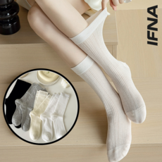 IFNA 여성 무압박 시스루 발목 중목 양말 4종세트