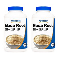 nutricost 瑪卡根無麩質膠囊 750mg, 180顆, 2罐