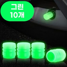 픽앤딜 야광 타이어캡 에어캡 자동차 자전거 뚜껑 밸브캡, 초록, 10개