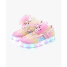 KIPHANT LED 레인보우 허니팝 여아 겨울 털 슬립온