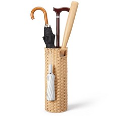 20 8인치 높이의 초대형 라탄 우산 스탠드 분리 가능한 드립 트레이와 2개가 있는 손으로 짠 랙 정리함 집 현관 진흙 방 사무실 7 5인치 L