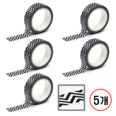 디자인마스킹 테이프 프린텍, 5개, 블랙마운틴