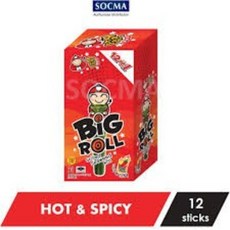 타오캐노이 빅롤 김 스낵 과자 Tao Kae Noi Big Roll Seaweed 12롤 x 2개, 43.2g