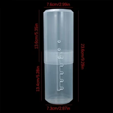 높이 조절 가능한 PVC 메이크업 브러쉬 홀더 - 뚜껑이 있는 디스플레이 수납 컵 정리함, 01 Clear