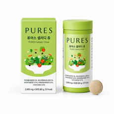 퓨어스 샐러디 츄 식이섬유 츄어블 캔디 파인애플맛, 1박스, 30정