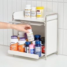 [할인쿠폰]무디타 비화이트 플랩도어 슬라이딩 철제 수납장 영양제 양념통 화장대 정리함, 무디타 비화이트 플랩도어 수납장, 상세 설명 참조