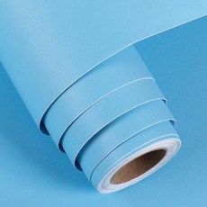 FunStick 61 x 508cm(24 x 200인치) 매트 브라운 콘택트 페이퍼 단색 탈착식 벽지 벗겨서 붙이는 브라운 벽지 방수 자체 접착 비닐 벽 종이 주방 캐비닛 커피, 하늘색