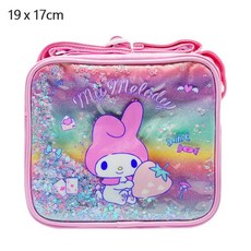 lilfant 美樂蒂 304不鏽鋼 兒童餐具組 (學習筷/湯匙/叉子/杯子/水壺/保溫瓶/餐盤/餐盒/餐具袋), 1個, 側背便當包, 粉紅色, 學習筷/湯匙/叉子/杯子/水壺/保溫瓶/餐盤/餐盒/餐具袋