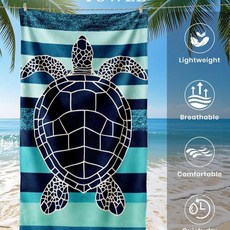 프린트 비치 타월 다크 씨 터틀 수영 목욕 스타일 슈퍼 흡