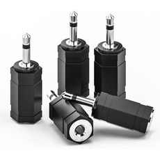 헤드폰 라디오용 3.5mm 모노스테레오 어댑터 2팩 18인치 모노 남성 플러그 TRS 스테레오 여성 잭 소켓으로 교체하세요, 5 Pack, 5Pack