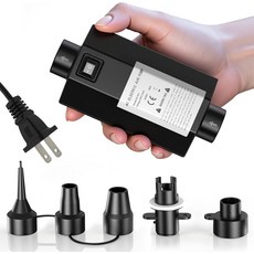 인플레이터 풀 장난감용 Fumxi 전기 에어 펌프: 컴팩트 사이즈 AC110-120V 매트리스 침대용 퀵 필 디플레이터 태닝 플로트 보트 뗏목 체조 매트 노즐 5개 2.0PSI