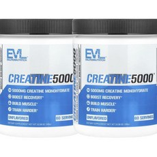 이브이엘루션 크레아틴 언플래버드 EVLution Nutrition Creatine5000® Unflavored 300g, 2개