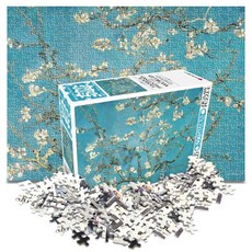 세계명화 직소 퍼즐 500조각 그림 명작 유화 미술 작품, 1개, 꽃피는 아몬드나무, 500피스
