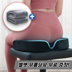 굿새로이 고밀도 메모리폼 꼬리뼈 방석 치질 쿠션, 블랙