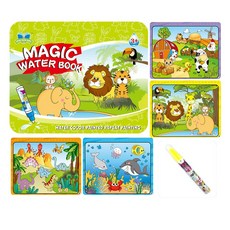 JoyBaby 兒童神奇魔法水畫冊，可循環塗鴉繪畫本，安全無毒，激發創意, 動物世界-F, 1個