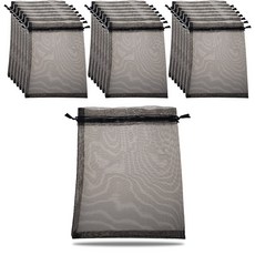 제로리빙 다용도 선물 포장 망사주머니, 100개, 블랙