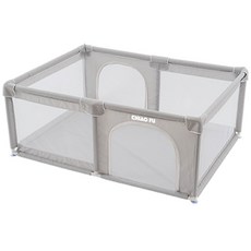CHIAO FU兒童遊戲圍欄，安全穩固，透氣網布，易於清潔, 灰