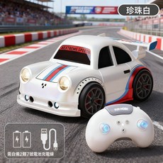DFMEI 智能感應跟隨車遙控漂移車兒童玩具車迷你賽車模型車解壓電動玩具, 1個, 珍珠白-遙控漂移車【跟隨+逃跑+遙控+漂移】帶燈光音效:如圖