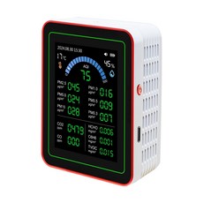 空氣品質檢測儀 多功能PM2.5甲醛溫濕度二氧化碳檢測器, 1個, 18合1 白色