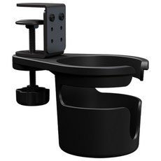 桌面夾式杯架 飲料架 水杯架 辦公室桌面收納置物架, Black, 1個