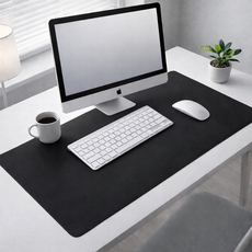 데일리코브 프리미엄 가죽 논슬립 데스크매트 와이드 장패드 책상보호, 블랙